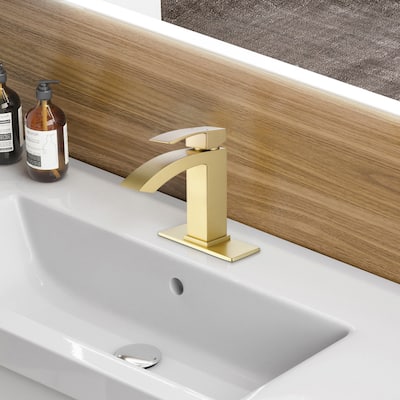 Modland Single Handle Waterfall Bathroom Sink Faucet with Deck Plate