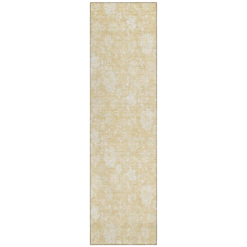 Machine Washable Indoor/ Outdoor Chantille Casual Floral Farmhouse Rug