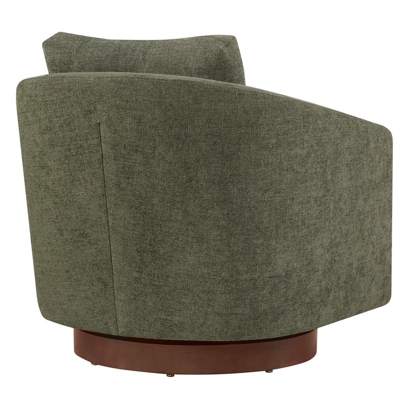 Spruce & Spring Classic Swivel Club Accent Chair with Back Cushion & Solid Wood Frame