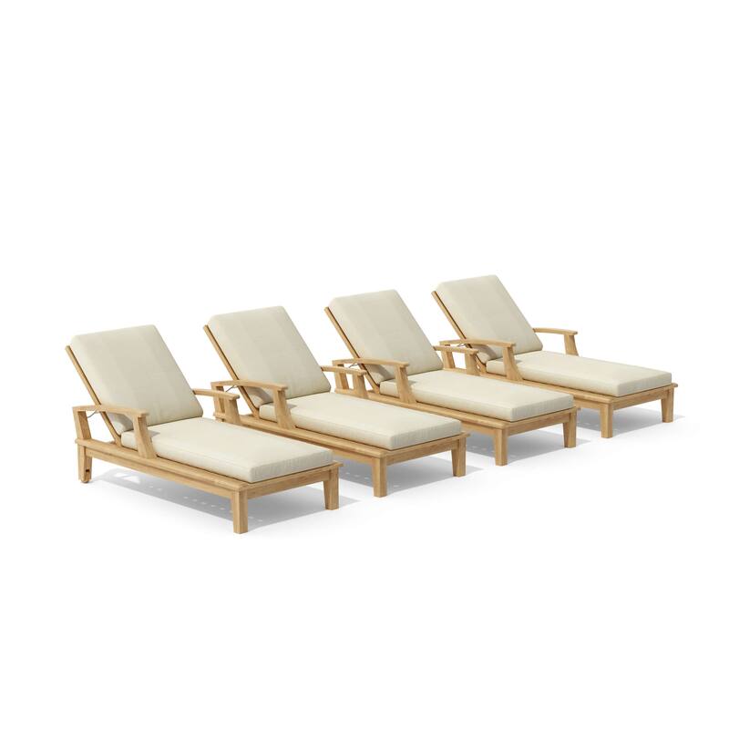 Brianna Sun Lounger 4-Pieces Set - Linen Antique Beige