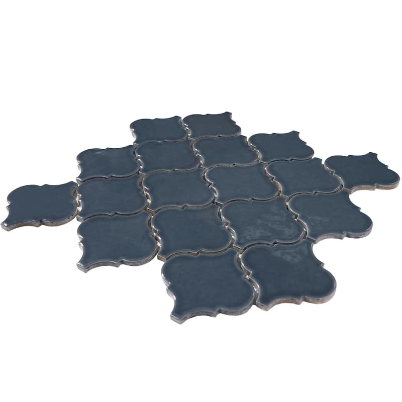 Arabesque 3.3" x 3.4" Porcelain Glossy Mosaic Tile