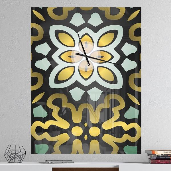slide 2 of 11, Designart 'Ethnic Floral Geometric Ornament' Oversized Contemporary Wall CLock