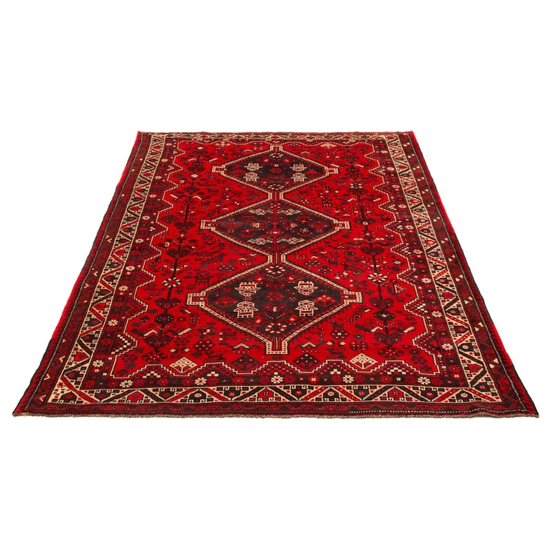 ECARPETGALLERY Hand-knotted Melis Red Wool Rug - 6'11 x 9'8