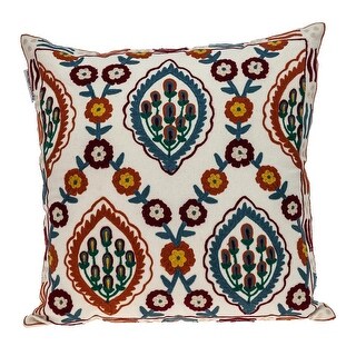 Floral Embroidered Multicolor Decorative Pillow - Bed Bath &amp; Beyond ...