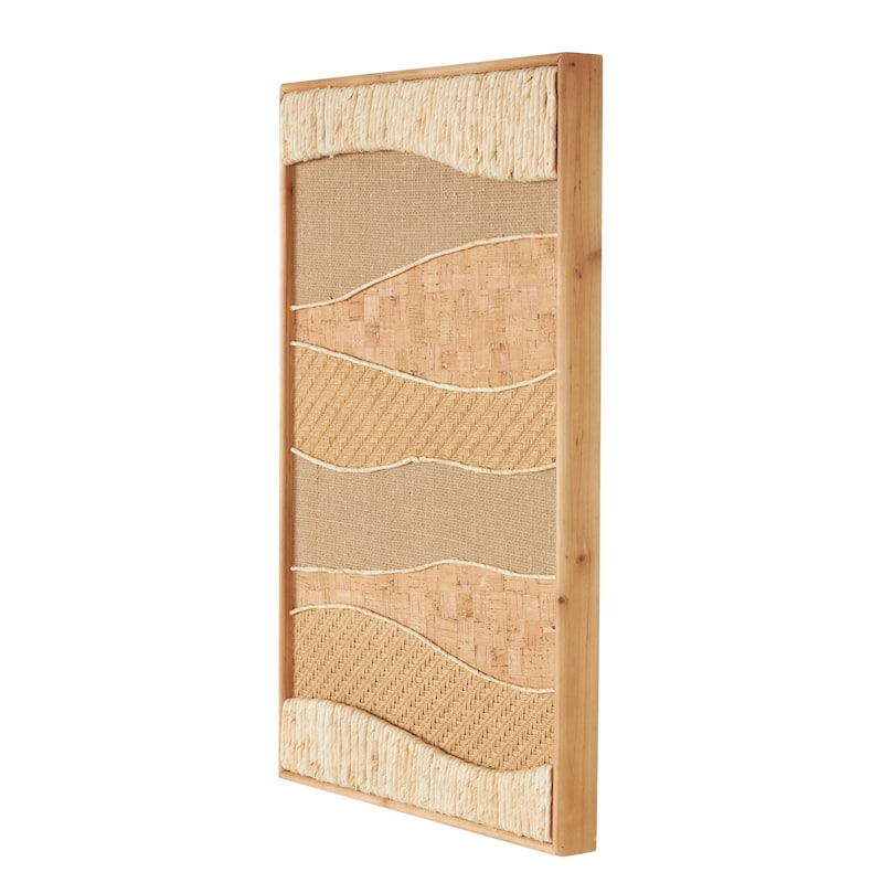 Wood Abstract Handmade Dimensional Wavy Mixed Media Home Wall Decor with Various Patterns - Brown - Roche River Decor