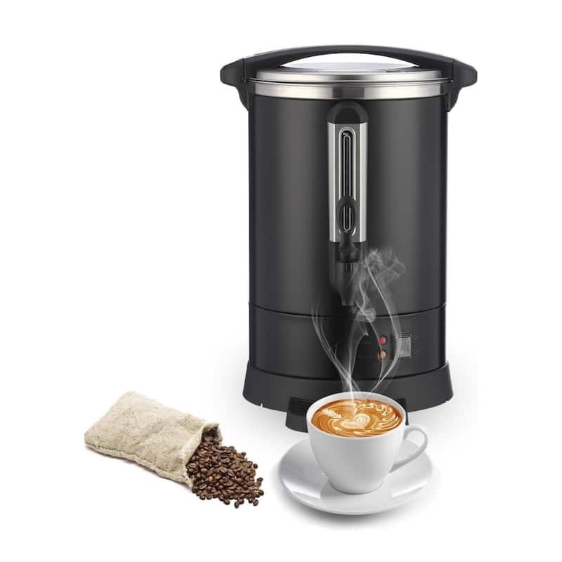 18L/120 Cups Coffee Urn- 4.8 Gallon Double Wall Commerical Coffee Maker Black - 14L/100 Cups