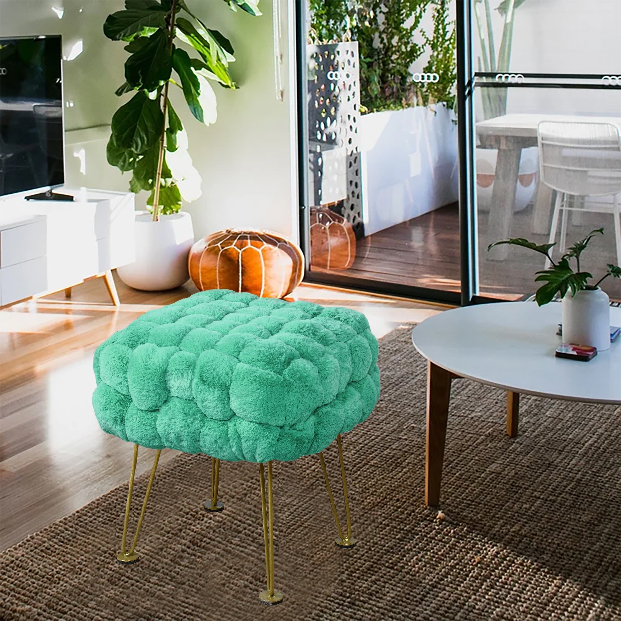 Faux fur shop pouf