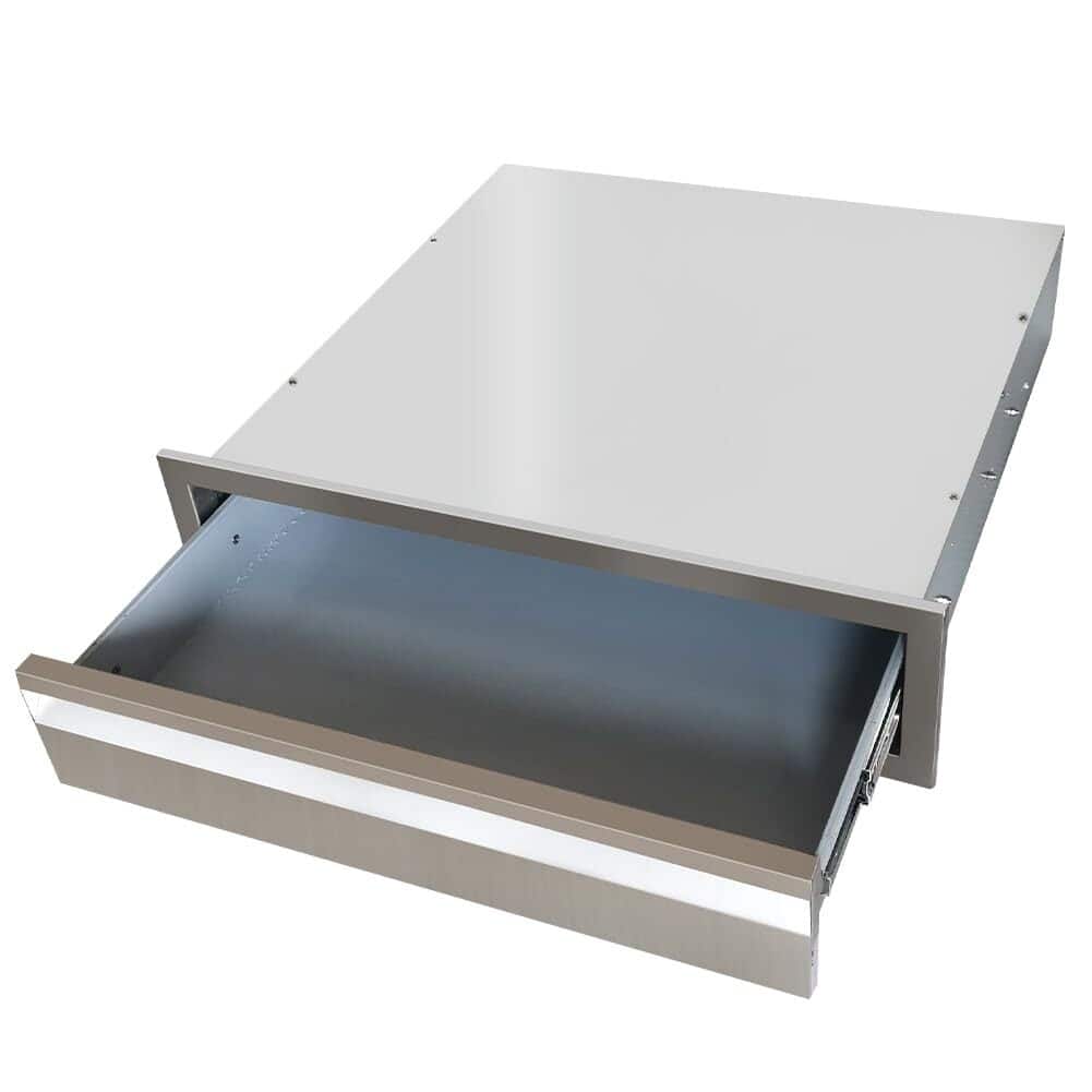Outdoor Kitchen Drawer 24" W x 6.5" H x 23" D, 304 Stainless Steel Flush Mount Single Layer Access BBQ Drawers