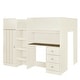 preview thumbnail 8 of 22, Beige Full Size Loft Bed with Wardrobe, Desk, and Storage
