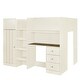preview thumbnail 8 of 22, Wood Full Size Loft Bed with Built-in Wardrobe, Desk, Storage Shelves, and Drawers
