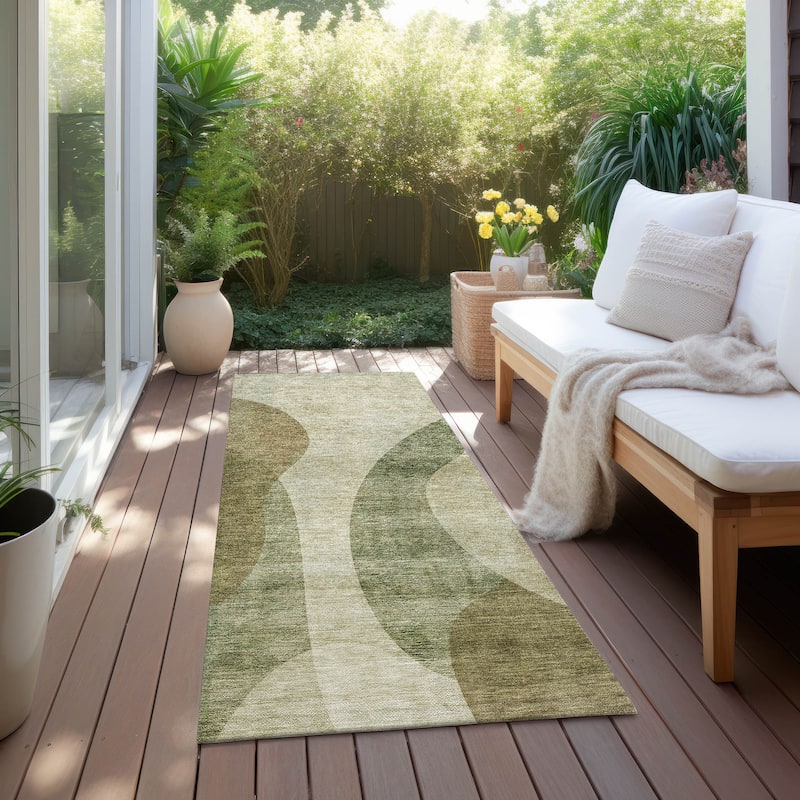 Machine Washable Indoor/ Outdoor Chantille Modern Deco Rug