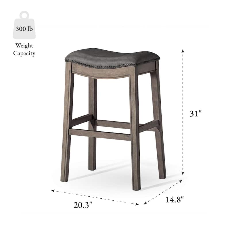 Maven Lane 31" Adrien Saddle Kitchen Bar Height Stool - N/A