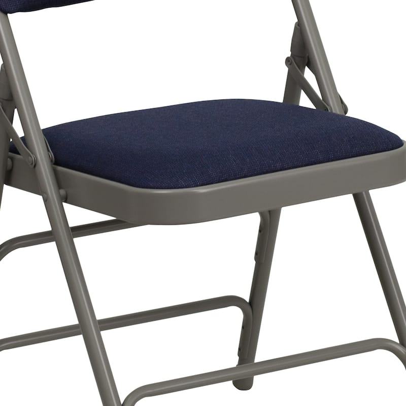 4 Pack Curved Triple Braced & Double Hinged Metal Folding Chair