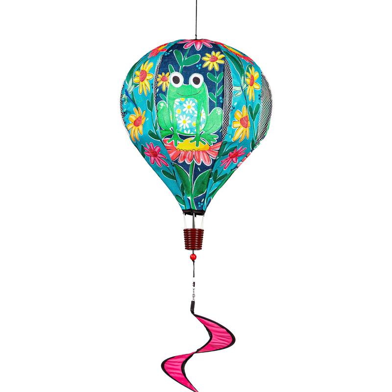 55" Welcome Friends Frog Balloon Spinner