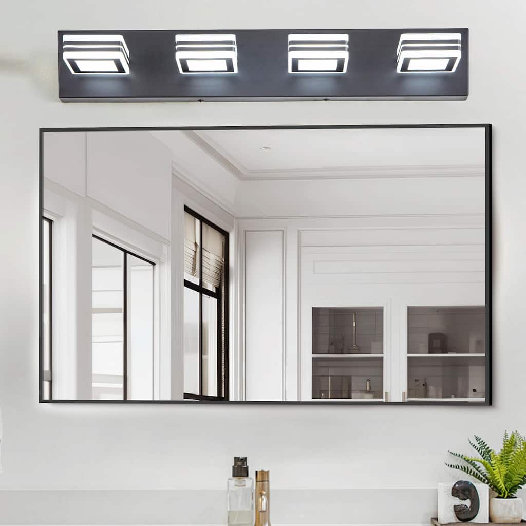 Modern 4-Light Acrylic Bathroom Vanity Lights Over Mirror