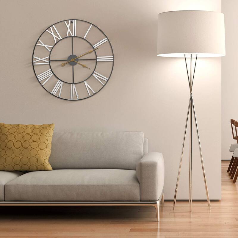Large Decorative Wall Clock 24" - Roman Numeral Modern Home Decor