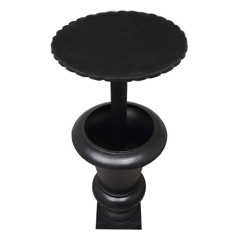 Ornate Round Cast Aluminum Metal 40-in Bird Bath and Planter Vase Combo