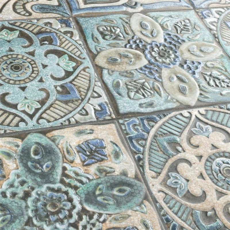 Merola Tile Mandala Decor Mix 7-7/8" x 7-7/8" Ceramic Wall Tile