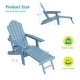 preview thumbnail 44 of 47, Bonosuki Folding Adirondack Chair with Retractable Ottoman and Cup Holder Lawn Outdoor Lounge Chair