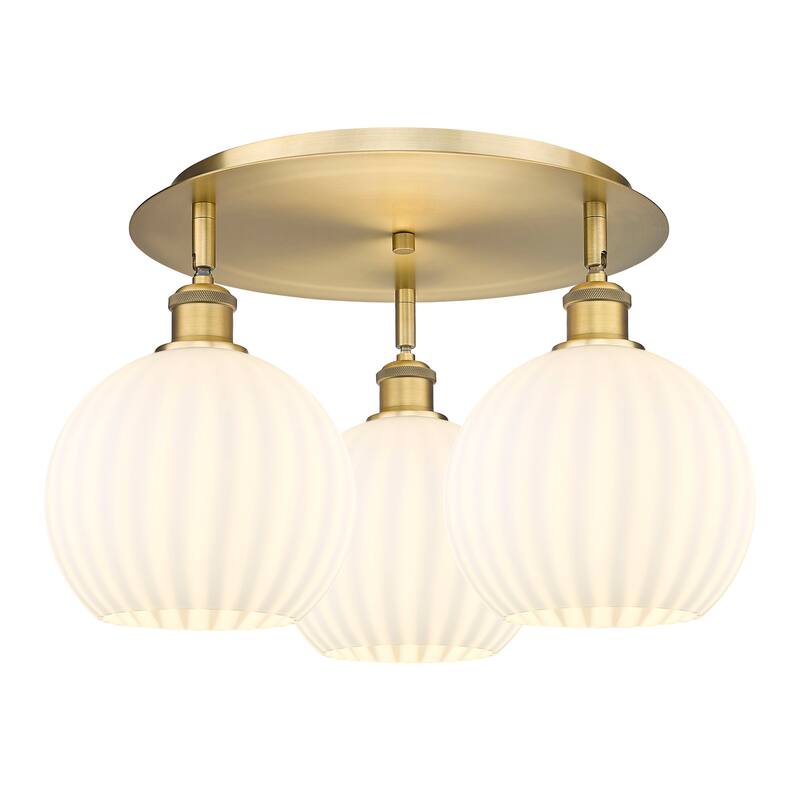 Innovations Lighting 516-3C-11-20-White Venetian-Indoor Ceiling - Brushed Brass / White Venetian