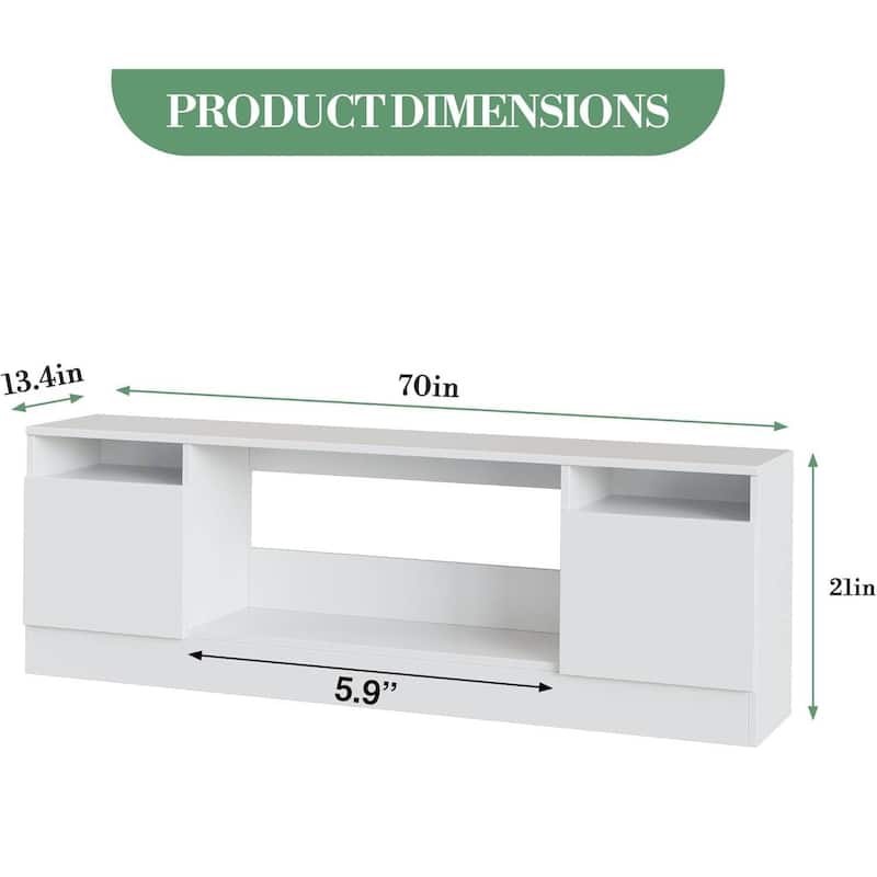 TV Stand with Storage Cabinet, Fits Into 36'' Electric Fireplace (Not Included Fireplace) - N/A