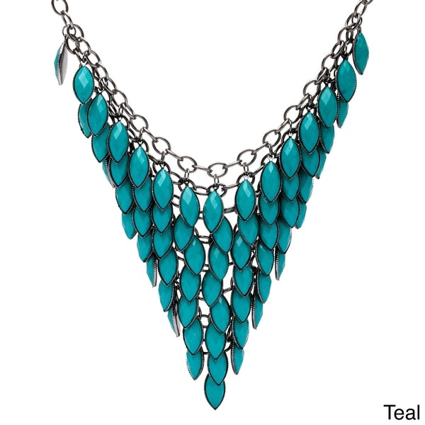 Alexa Starr Colored Lucite Bib Necklace. Opens flyout.