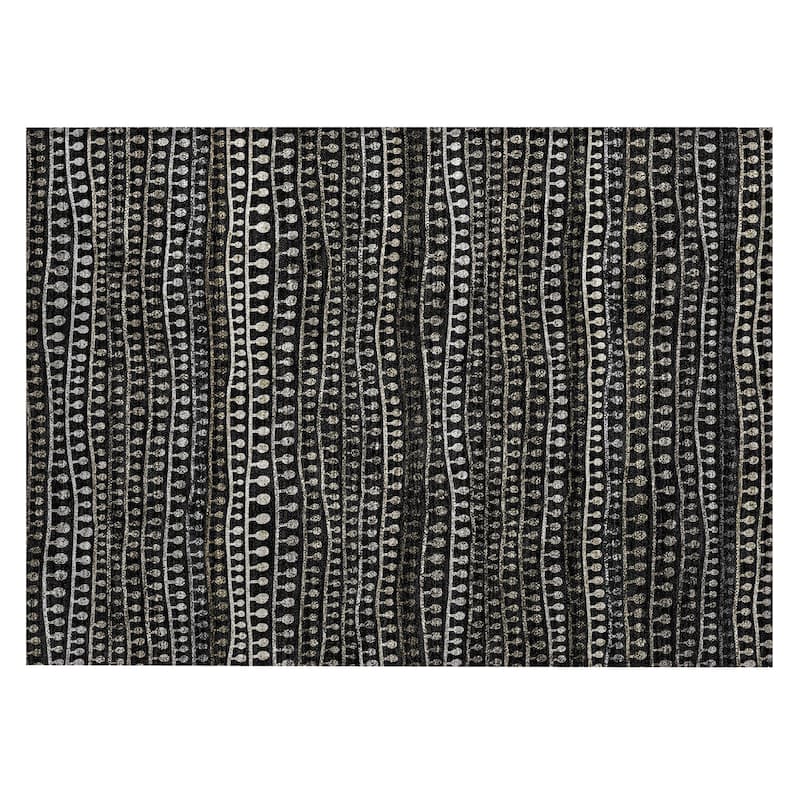 Machine Washable Indoor/ Outdoor Chantille Modern Stripe Lolly Rug