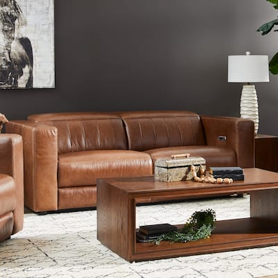 Austin Zero Gravity, Top-Grain LeatherPower Reclining Sofa with Power Headrests by Flexsteel - 85" x 33" x 41"