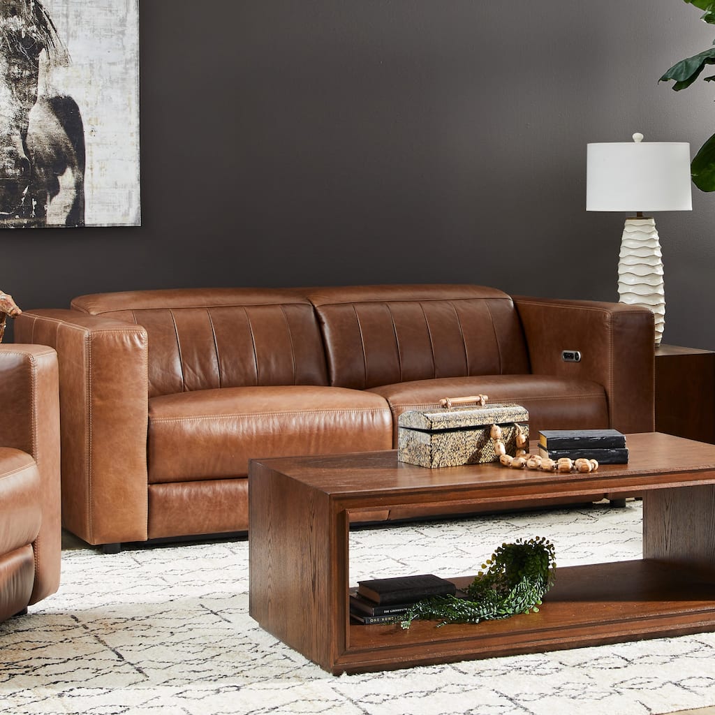 Austin Zero Gravity, Top-Grain LeatherPower Reclining Sofa with Power Headrests by Flexsteel - 85" x 33" x 41"