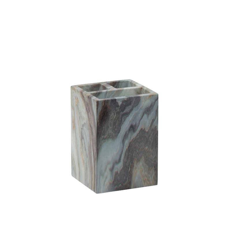 Elle Décor Square Tooth Brush Holder in Agate - 2.76" x 2.76" x 3.94"