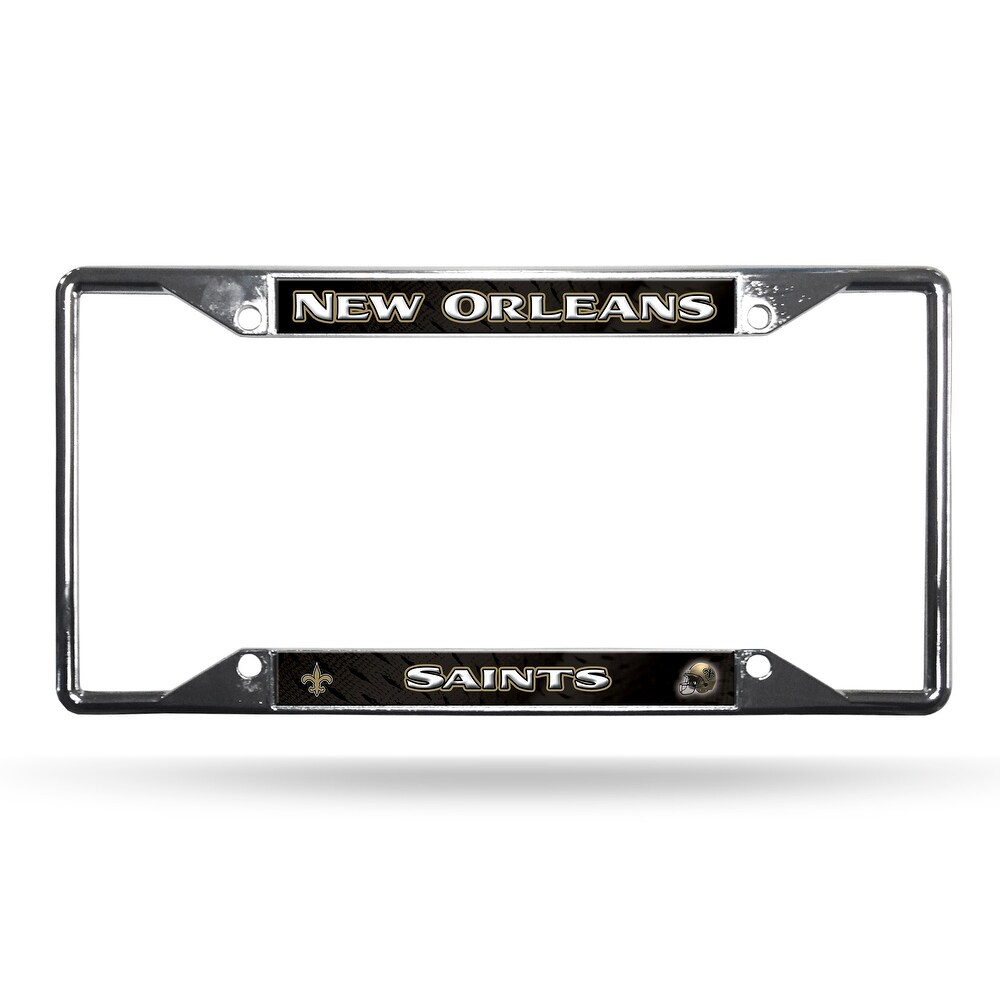NBA Rico Industries Laser Cut Inlaid Standard Chrome License Plate Frame Red Insert Miami Heat