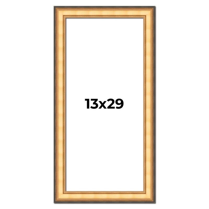13x29 Frame Gold Plein Aire Solid Wood Picture Frame Width 2 Inches |
