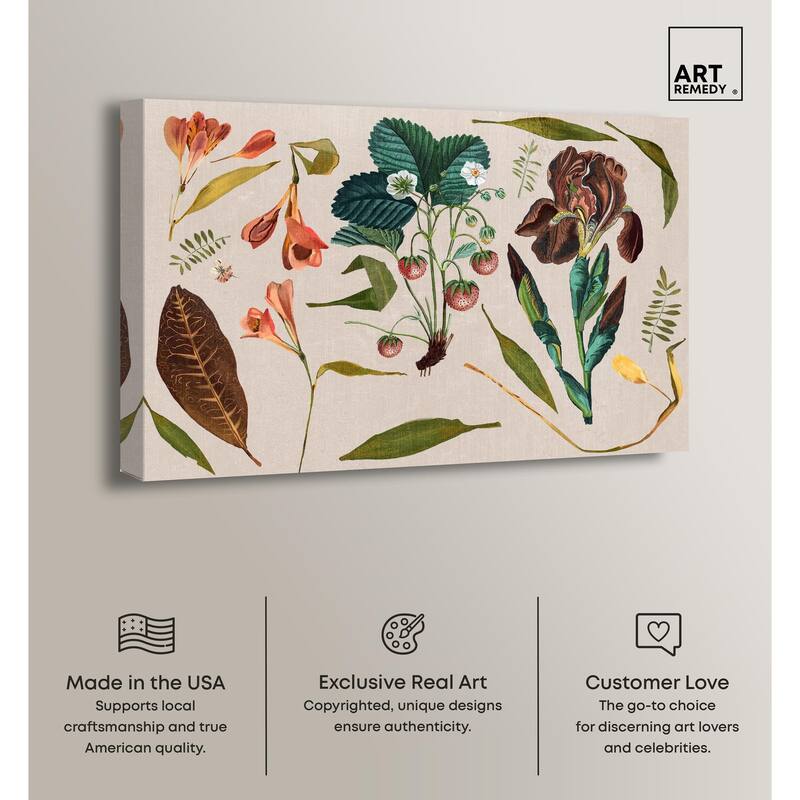 Floral Diagram Montage Canvas by Art Remedy, Gallery Wrapped