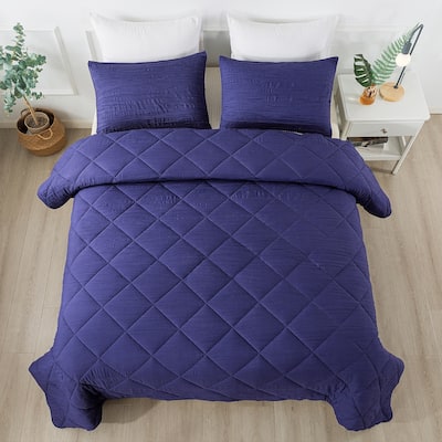 3 Pieces Quilted Comforter Set with 2 Pillow Shams