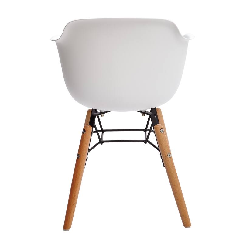 HomeRoots Set Of Four White And Brown Heavy Duty Plastic And Wood Juvenile Side Chairs - 16.00 in. x 23.00 in. x 15.00 in.