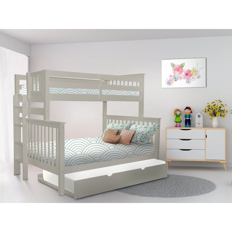 Taylor & Olive Trillium Twin over Full Stairway Bunk Bed, Twin Trundle
