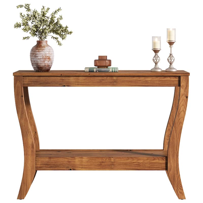 Solid Wood Console Table, Entryway Sofa Table with Storage Shelf for Living Room, Hallway, Foyer