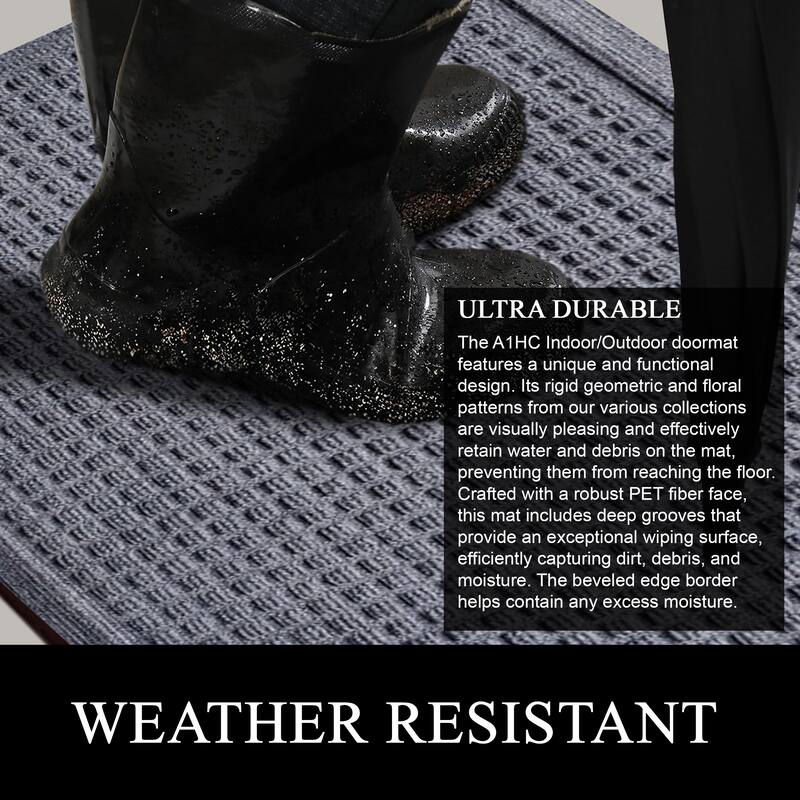 A1HC New All Weather Superior Dirt and Moisture Absorbing Polypropylene Door Mat with Non-Slip Backing for Inside Outside Use