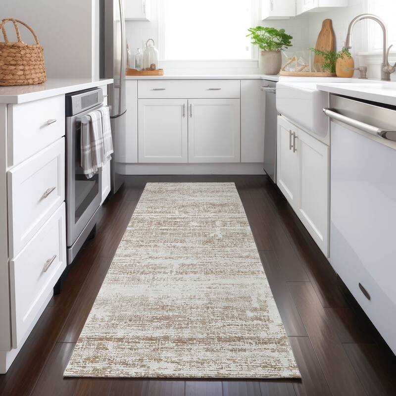 Machine Washable Indoor/ Outdoor Chantille Solid Ombre Rug