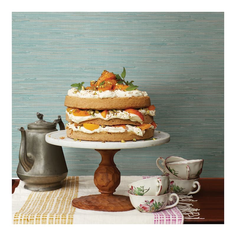 NuWallpaper Tibetan Grasscloth Teal Peel & Stick Wallpaper - 216in x 20.5in x 0.025in