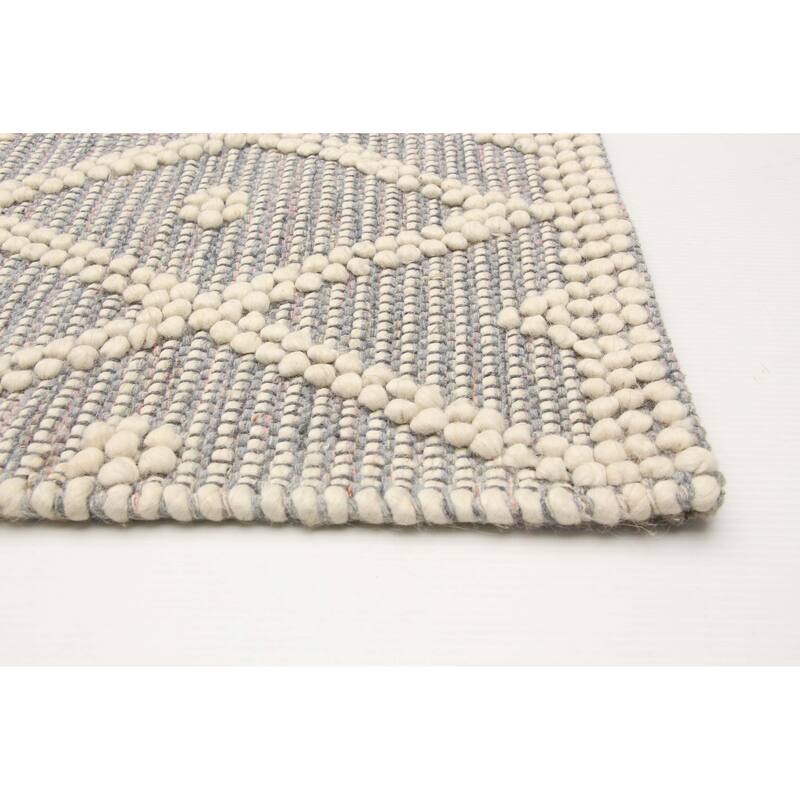 ECARPETGALLERY Braid weave Sienna Grey Wool Rug - 5'3 x 7'11
