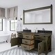preview thumbnail 4 of 10, Aberdeen Double Sink Limestone Countertop Vanity & Large Barn Mirror
