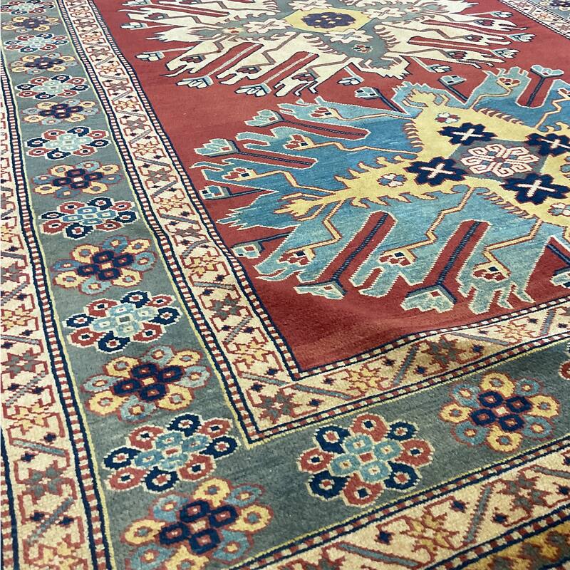 HERAT ORIENTAL Handmade Caucasian Kazak Wool Rug - 4'6" x 6'10"