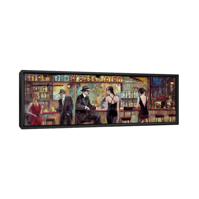 iCanvas "Happy Hour" by Ruane Manning Framed Canvas Print - 24x72 - Black