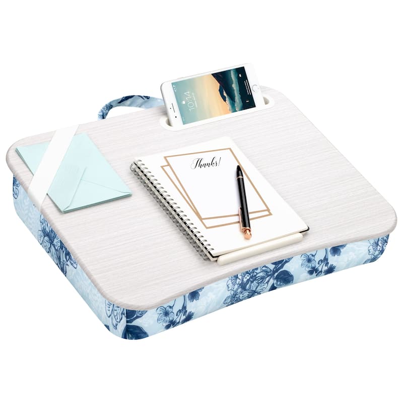 LapGear Designer Lap Desk with phone holder - Blue Blossoms