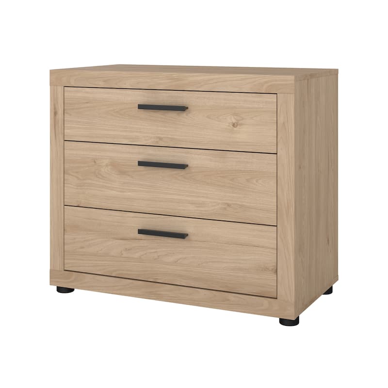 Porch & Den Mira 3-Drawer Chest, Jackson Hickory