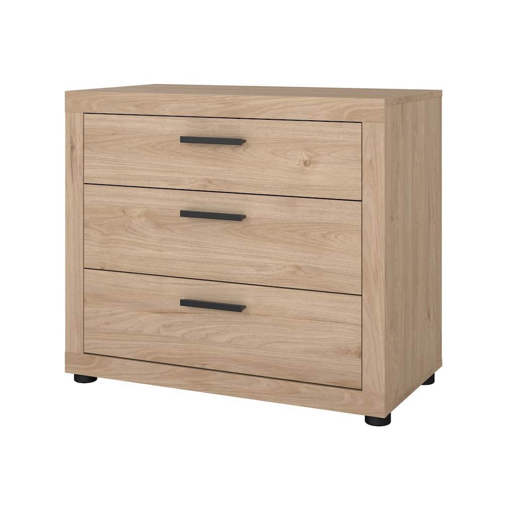 Porch & Den Mira 3-Drawer Chest, Jackson Hickory