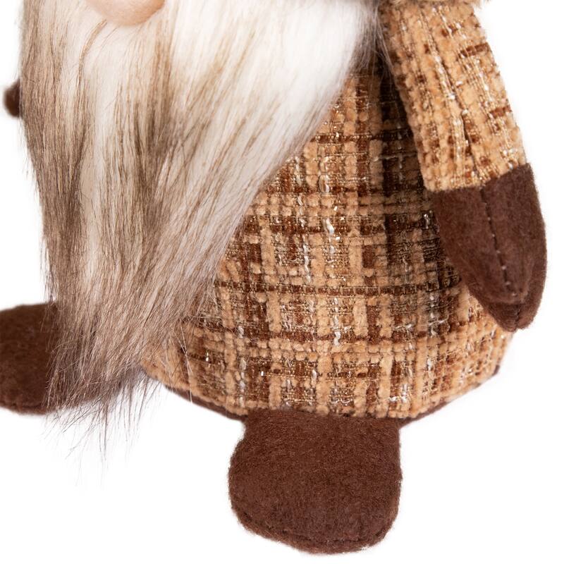 Plush Gnome with Moose Hat Fall Harvest Decoration - 11.75"
