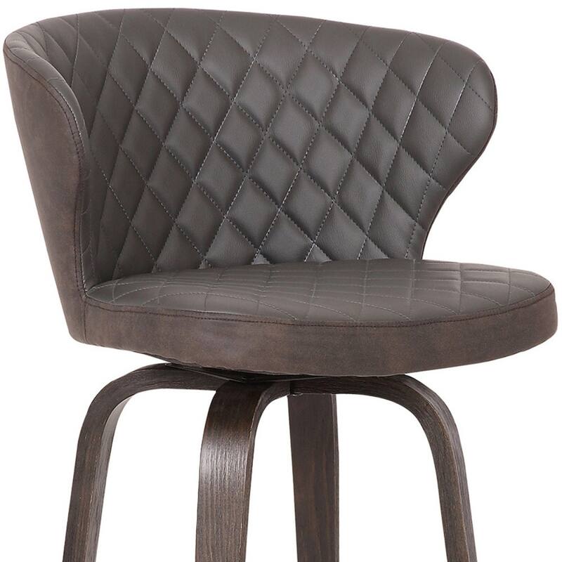 Brown Faux Leather Counter Height Bar Chair with Iron Frame - 20.5” x 20” x 36” (D x W x H)