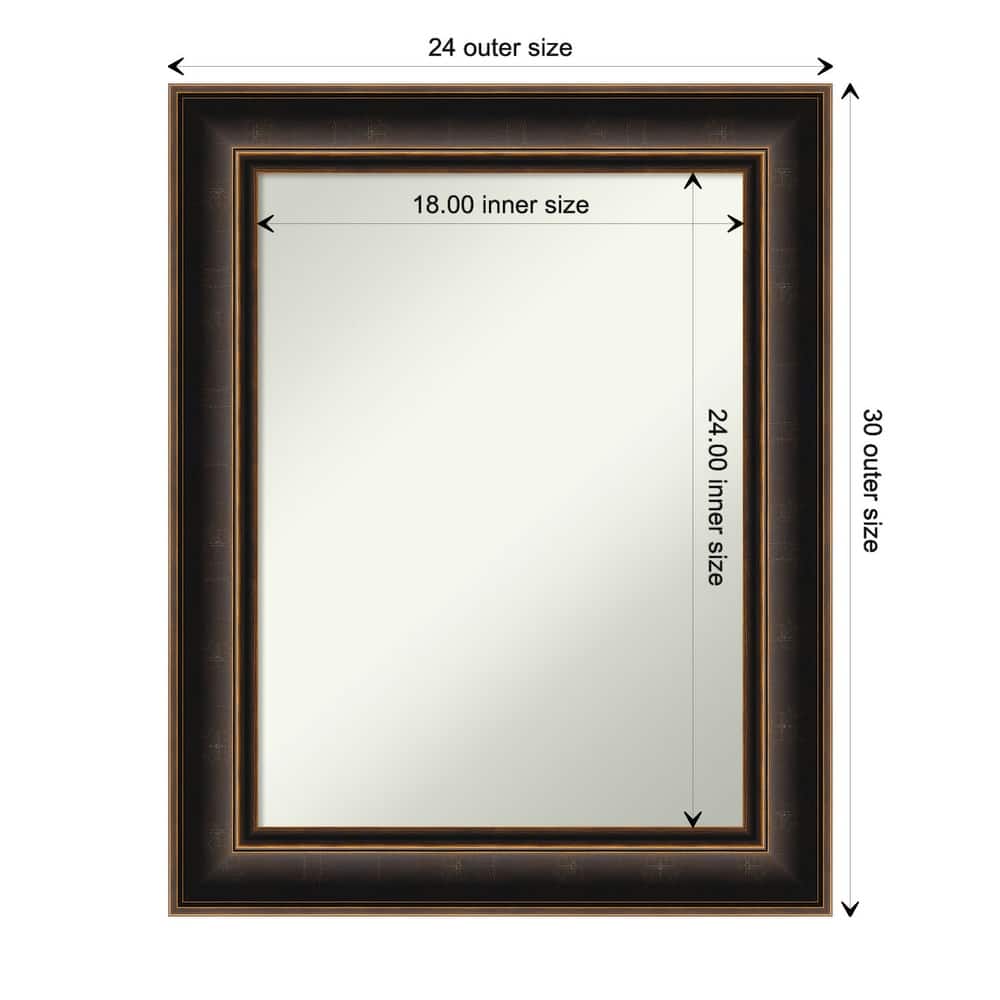 Villa Oil Rubbed Bronze Non-Beveled Wood Framed Bathroom Vanity Wall Mirror - Villa Oil Rubbed Bronze